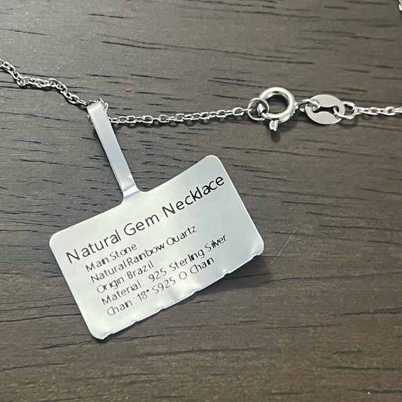 Natural Rainbow Quarts Pendant Necklace - Picture 6 of 7